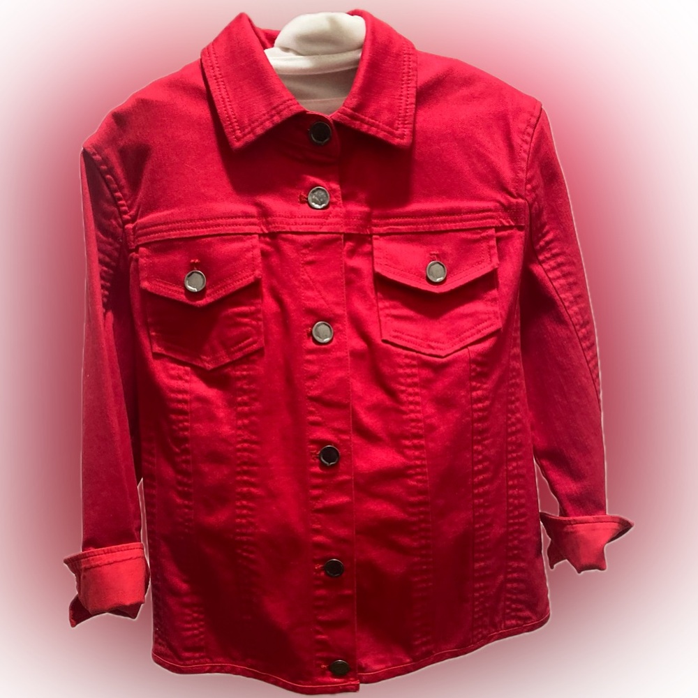 Women’s Red Button down jacket Kelly by Clinton Kelly